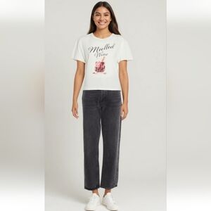 Wildfox Mulled Wine Graphic Baby Tee  Y2K Contemporary Going Out Size XS